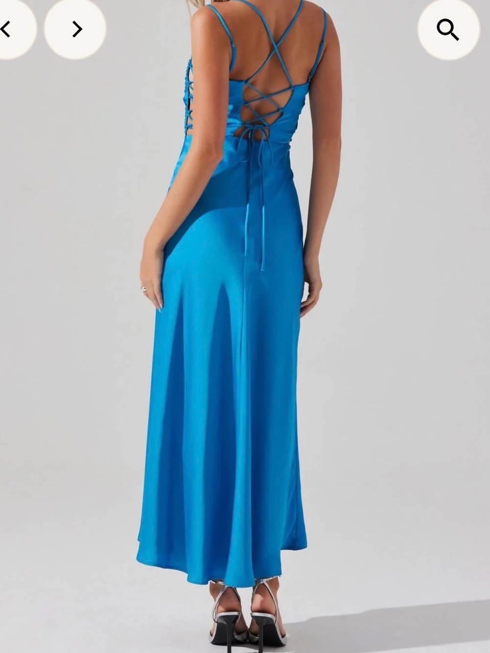 Astr Antlia Turquoise Blue Maxi Slip Dress - Picture 2 of 8